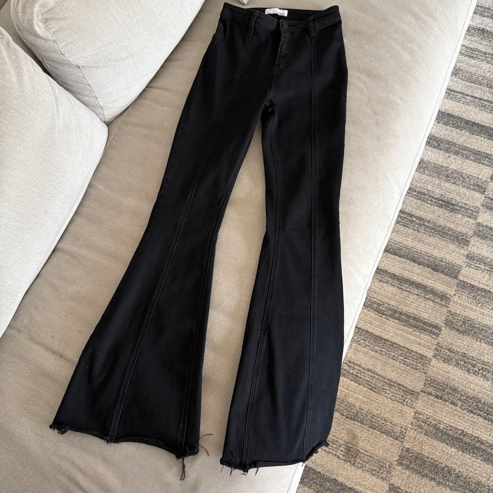 Black Stretch Flare Jeans